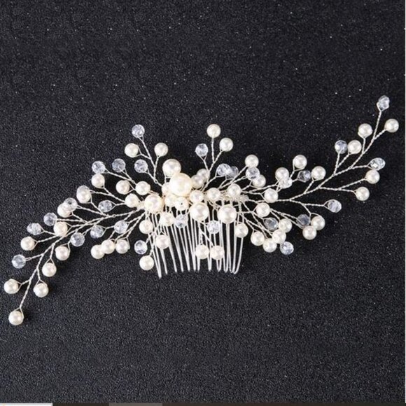 Wedding Headpieces Comb (Pearl/crystal/Transparent) Bridal Hairpiece - Picture 2 of 4
